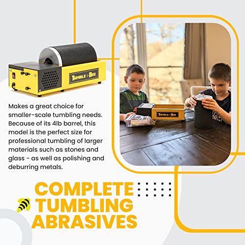 Rock Tumbler - Rotary Rock Tumbler for Polishing Stones, Rocks, Glass and Metals - Polishing Tool for Adults & Kids, Model TB-22, 2X2LB Barrel