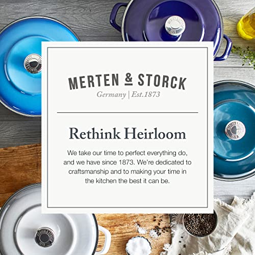 Merten & Storck German Enameled Iron, Round 5.3QT Dutch Oven Pot with Lid, Foundry Red