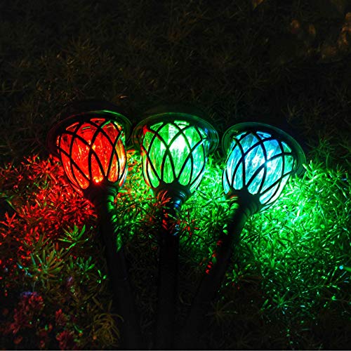 10 Pack Solar Lights Outdoor Garden Pathway Solar Powered Yard Lights for Walkway Sidewalk Driveway.