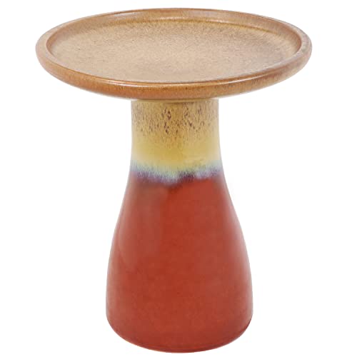 Sunnydaze 21-Inch H Ceramic Bird Bath for Outside - Hand-Painted Outdoor Bird Bath Bowl, UV/Frost-Resistant Finish - Galaxy Blue