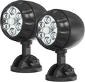 Led Motion Sensor Light Battery Operated, IP65 Waterproof Ultra Bright Motion Sensor Outdoor Spotlight Head Adjustable with 8W 600 Lumen 6000K 6LEDs for Garage Yard Porch Patio 2P