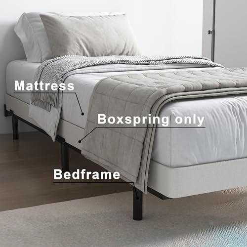 4 Inch Box Spring for Full Bed,Full Size Box Spring Only,Heavy Duty Mattress Foundation,Metal Bed Base,Non-Slip,Easy Assembly