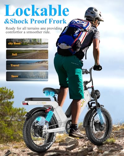 ANIIOKI eBike,Electric Bike,48/52V 60Ah Electric Commuting Bike,200Miles Long Range, Peak 1400W/1600W/2600W Power Ebike, Electric Bicycle for Adults