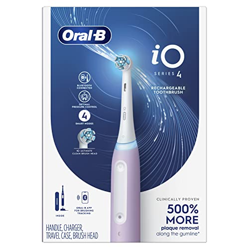 Oral-B iO Series 4 Electric Toothbrush with (1) Brush Head, Rechargeable (Lavender)