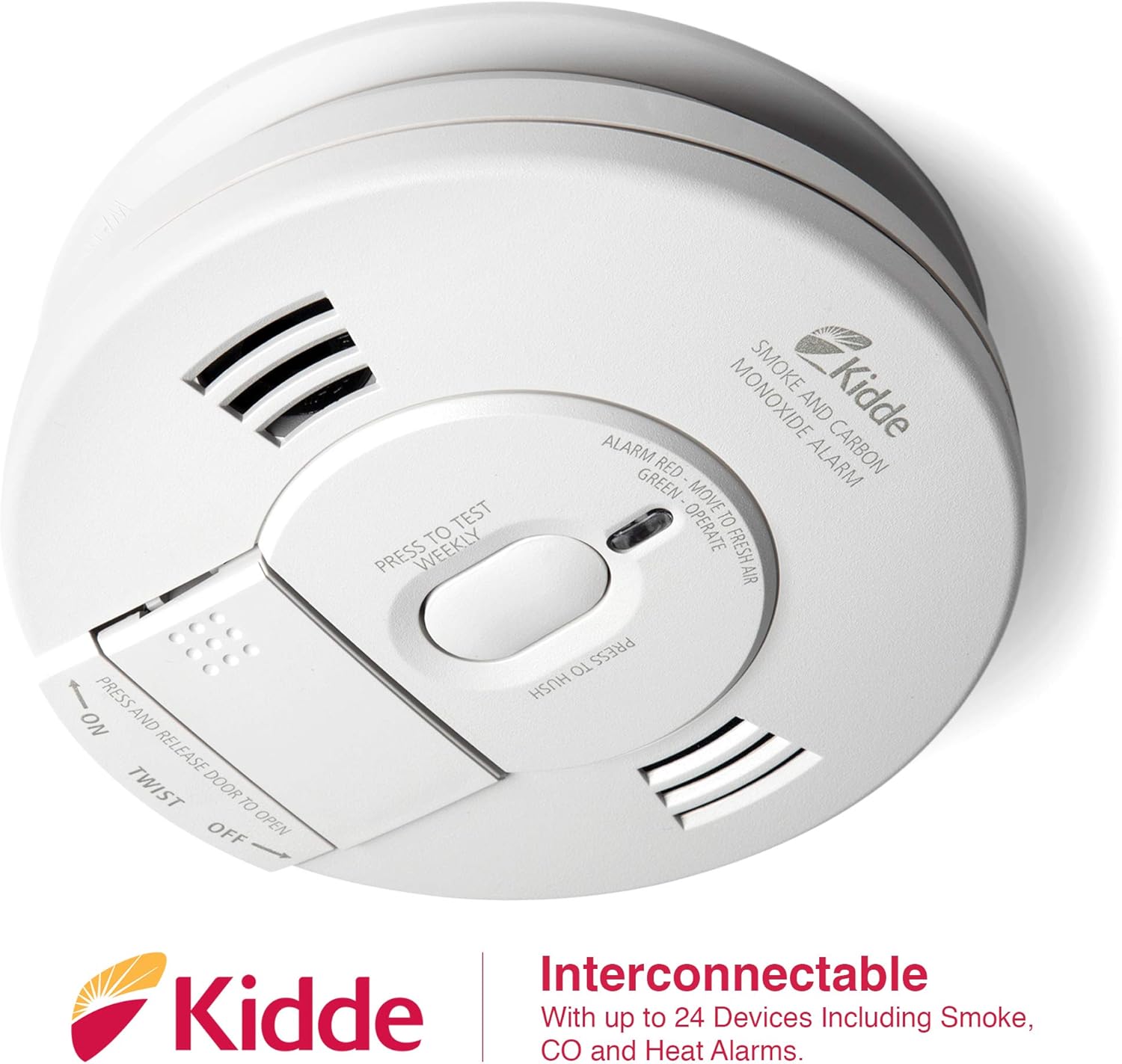 Kidde 21007624 AC Photoelectric Smoke and Carbon Monoxide Detector Alarm | Hardwired with Battery Backup | Model # KN-COPE-IC