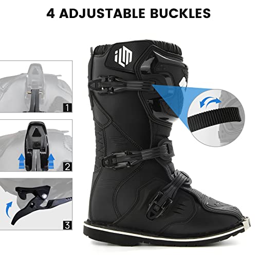 ILM Motorcycle Boots for Men Waterproof ATV Motorcross Dirt Blike Riding Biker Boots Model-MX3