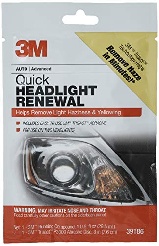3M Quick Headlight Clear Coat, Cleans and Prevents Lens Yellowing, 39173, 1 Kit