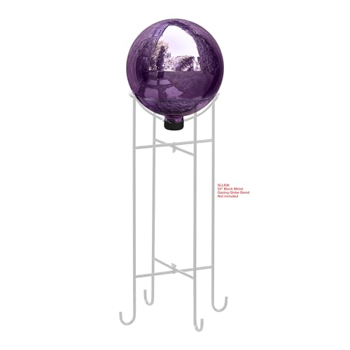 Alpine Corporation 10" Diameter Indoor/Outdoor Glass Gazing Globe Festive Yard Décor, Blue