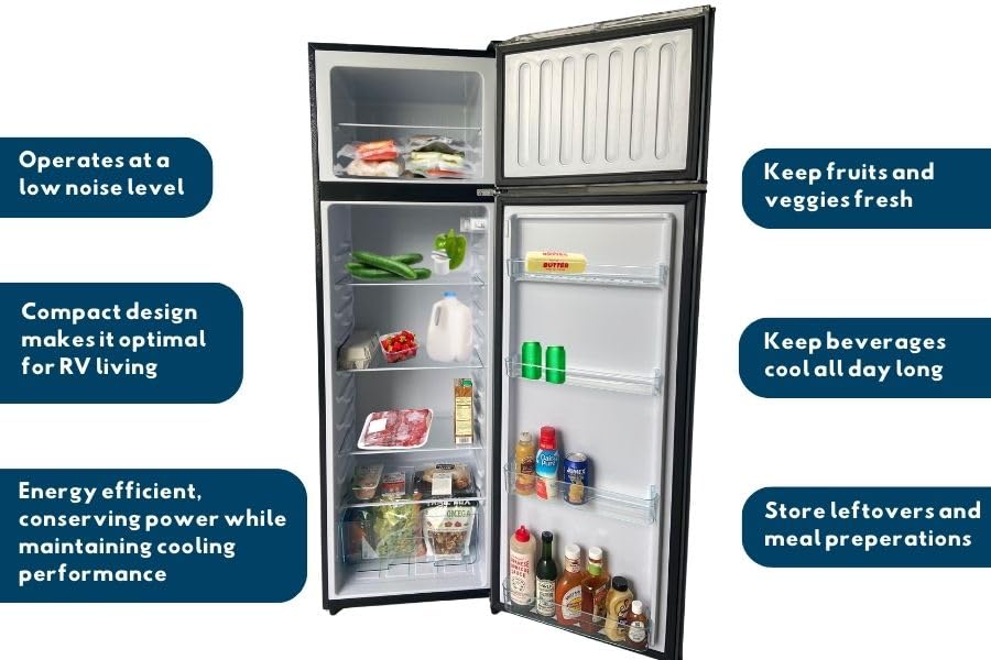 Commodore RV Refrigerator | Stainless Steel | 10 Cubic Feet | 12V | 2 Door Fridge (10 Cubic Ft)