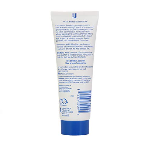 Vanicream Moisturizing Skin Cream Tube for Sensitive Skin, Soothes Red, Irritated, Cracked or Itchy Skin, Dye Free, Fragrance Free, Preservative Free, Dermatologist Tested, 2 Ounce (Pack of 1)