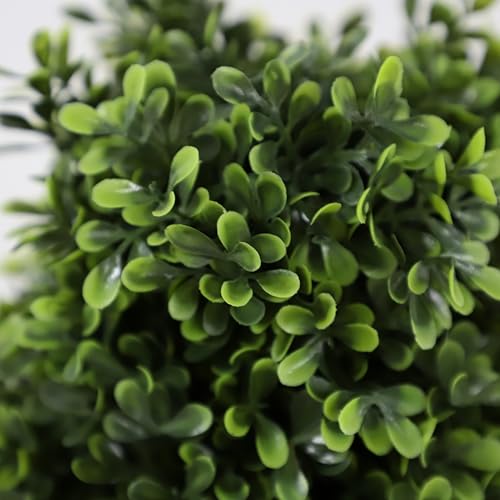 3ft Topiary Trees Artificial Topiaries Boxwood Trees Outdoor Faux Shrub 2 Packs with Black Pot, Fake Bushes Potted Green Plants Decorative Indoor Porch or Garden（35inch）