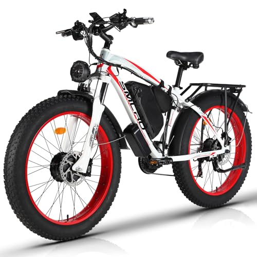 Electric Bike for Adults, 2000W Dual MotorAWD 48V 22Ah Fat Tire Ebike 35MPH Electric Bicycles Shimano 21-Speed with Ignition Lock Hydraulic Disc Brakes Bike