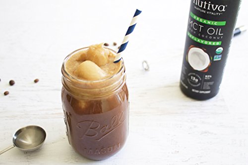 Nutiva Organic MCT Oil, Unflavored, 32 Oz, USDA Organic, Non-GMO, Non-BPA, Whole30 Approved, Vegan, Gluten-Free & Keto, 14g MCT per Serving & Neutral Flavor for Coffee, Shakes and Salads