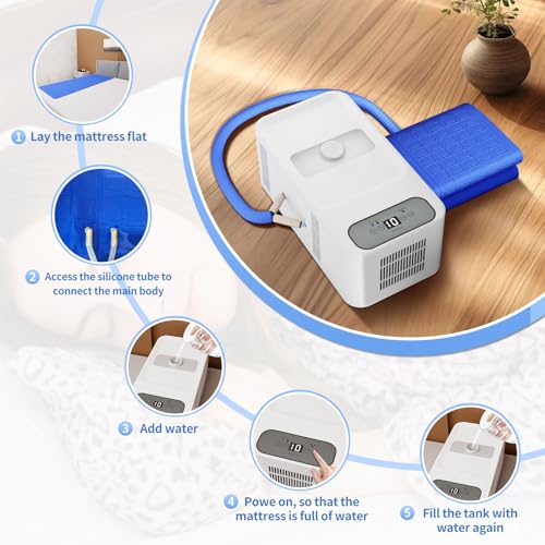 Bed Cooling System Mattress Cooling & Heating Bed Pad, Water Bed Cooler Ideal for Hot Sleepers Night Sweats Single Size 63 * 27.6in