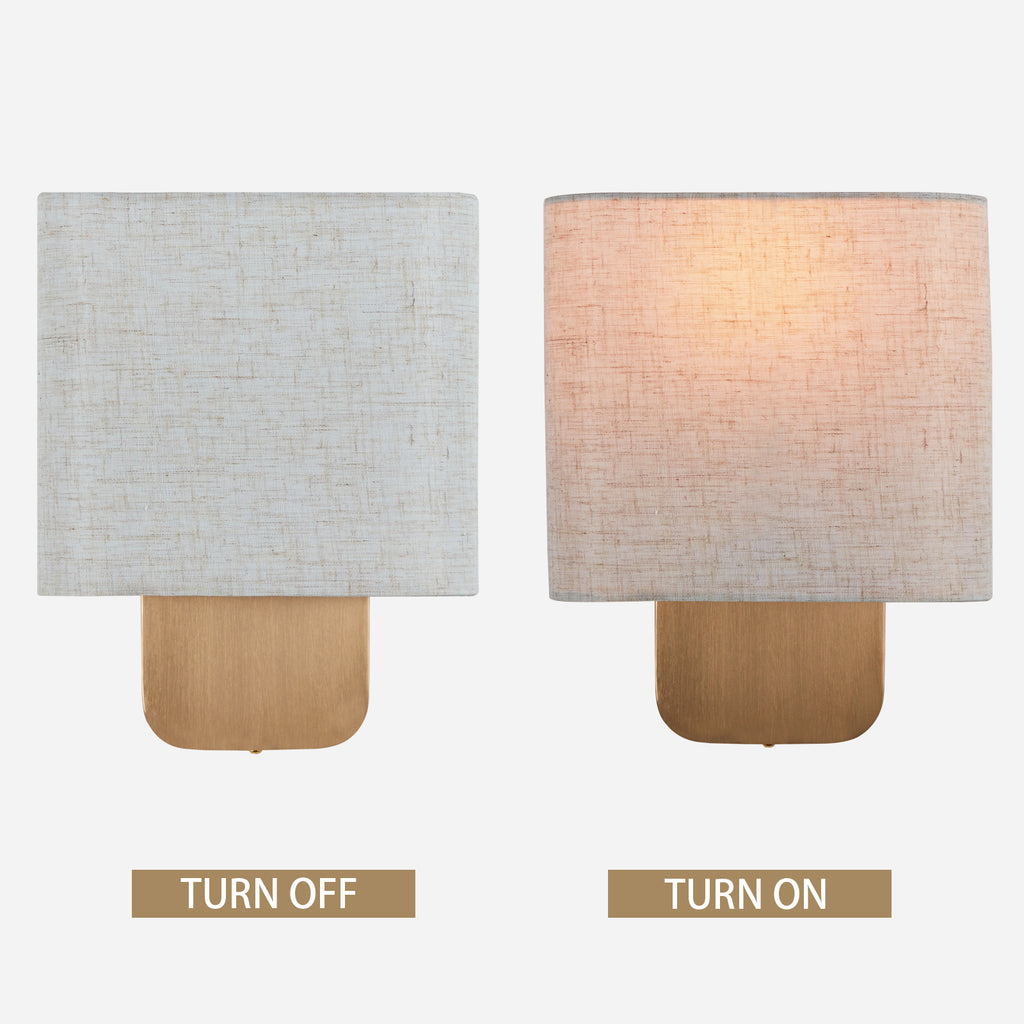 Modern Aleena Sconce with Linen Shade, Bedroom Wall Light Sconces, Modern Bathroom Sconces