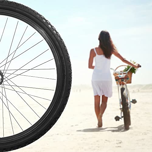 2 Pack 26" x 2.125" Inch Beach Cruiser Bike Tires with or Without Tire Levers Folding Bicycle Comfortable Replacement Tires Black Wall/White Side Wall with or Without Inner Tubes