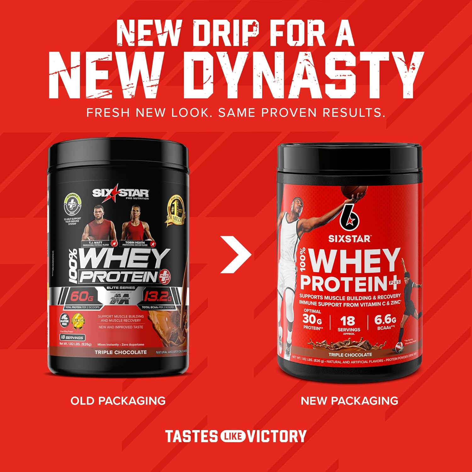 Six Star Elite Series 100% Whey Protein Plus Triple Chocolate 1.8lbs US & Elite Series 100% Whey Protein Plus Vanilla Cream 1.8lbs US