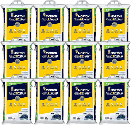 (12 Pack) - 40lb bags Morton Clean and Protect Water Softener Salt Pellets