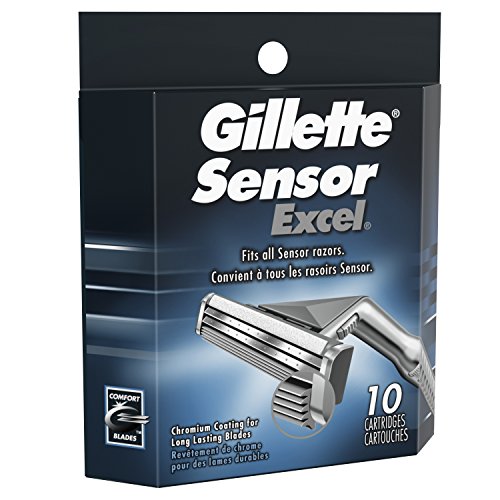 Gillette Sensor Excel Men's Razor Blade Refills, 10 Count