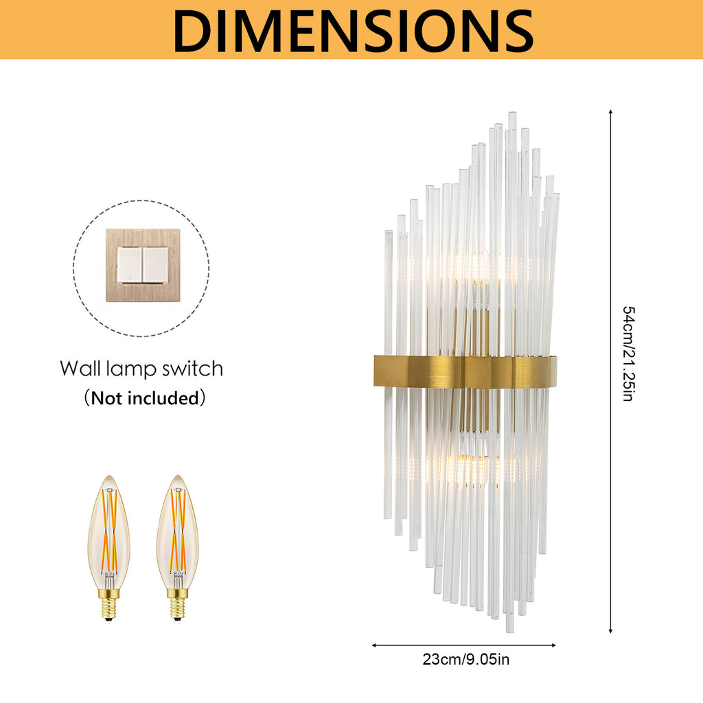Modern Wall Mount Lamp Fixtures Hotel Restaurant Household Simple Crystal Light  110V 40W 21.25*9.05 in for The Kitchen, Hallway, Living Room