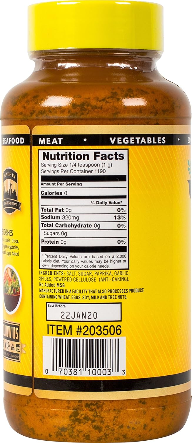 Johnny's Seasoning Salt, No Msg, 42 Oz