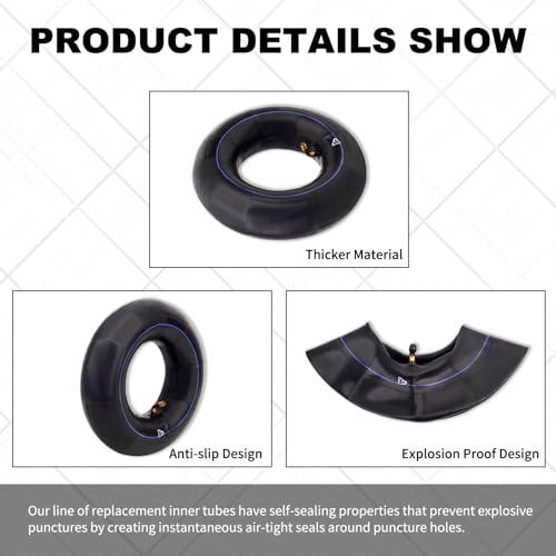 4.10/3.50-5 Heavy Duty Inner Tube for Wheelbarrows, Mowers, Hand Trucks and More, with TR-87 Bent Valve Stem (2 Pack)