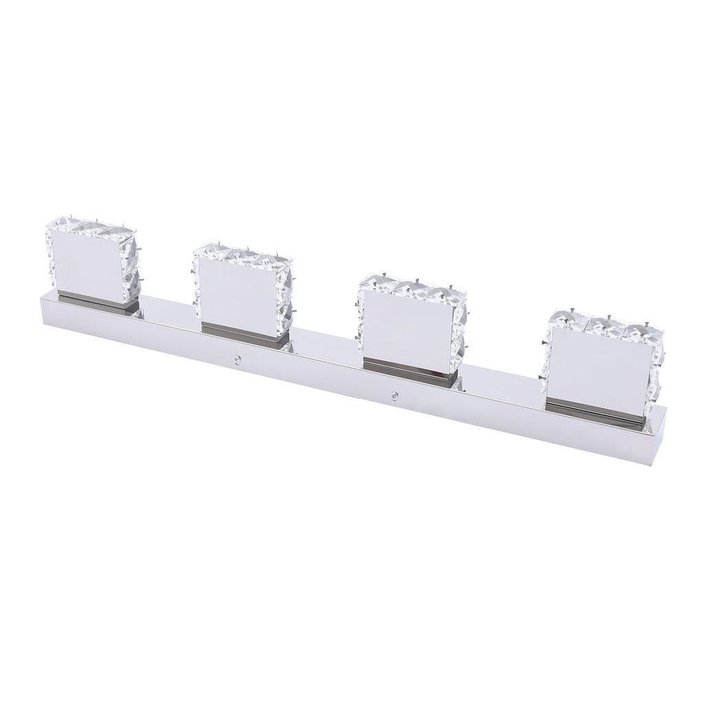 4-head LED Over Mirror Light Modern Waterproof Bathroom Over Mirror Light Wall-Mounted Long Over Mirror Light Vanity Crystal Front Mirror Toilet Wall Lamp Make-up Light