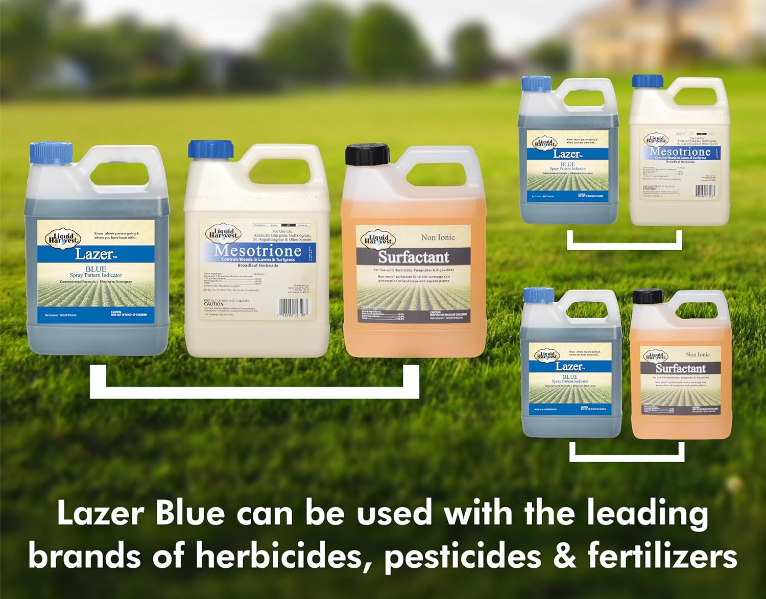 Liquid Harvest Lazer Blue - 32 Ounces - Concentrated Spray Pattern Indicator - Perfect Weed/ Fertilizer Marking Dye, Turf Mark and Blue Herbicide Marker