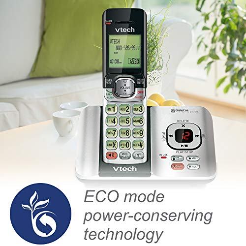 VTech CS6529-4B 4-Handset DECT 6.0 Cordless Phone with Answering System and Caller ID, Expandable up to 5 Handsets, Wall-Mountable, Blue/Green/Red/Silver