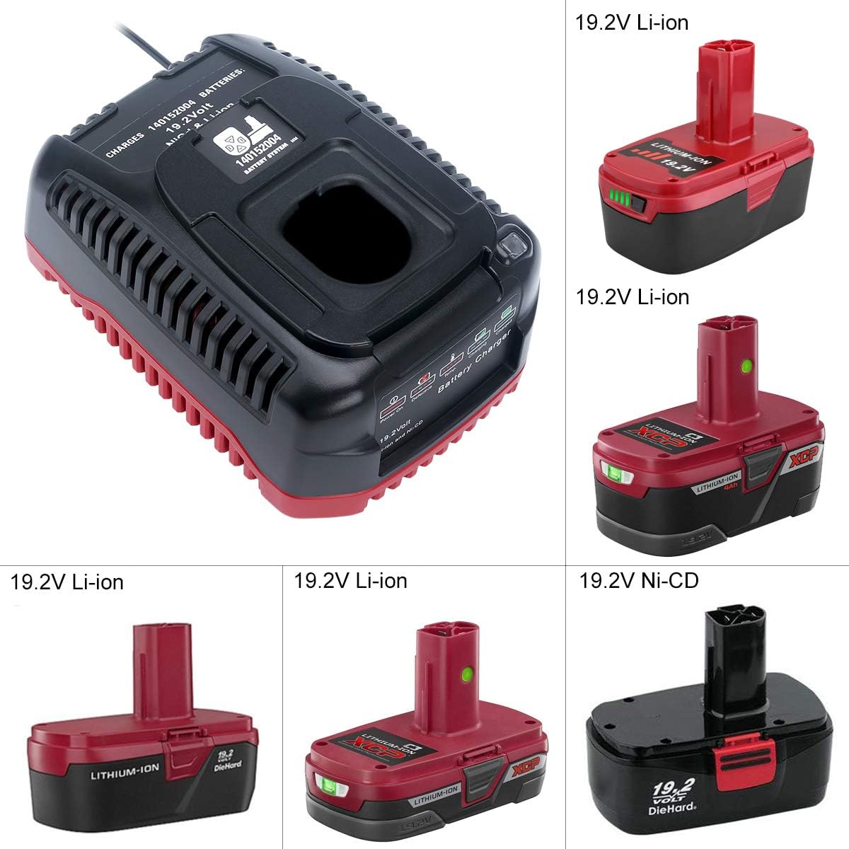 19.2V C3 Charger Replacement for Craftsman 19.2 Volt Lithium-ion & Ni-cad Battery Charger 140152004 DieHard XCP Battery 1425301 1323903 130279005 11375 11376 315.PP2011
