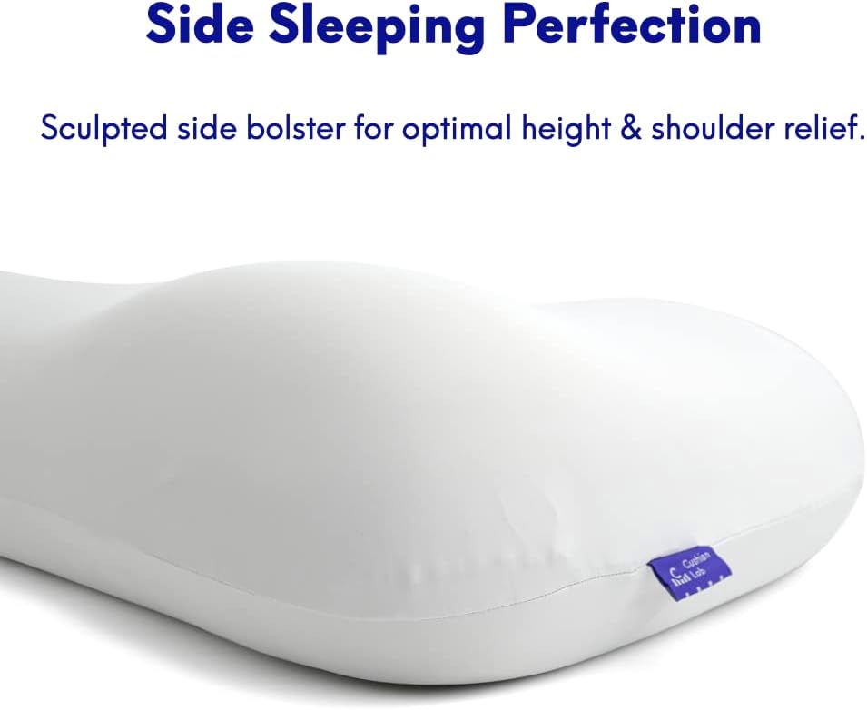 Cushion Lab Deep Sleep Pillow, Patented Ergonomic Contour Design for Side & Back Sleepers, Orthopedic Cervical Shape Gently Cradles Head & Provides Neck Support & Shoulder Pain Relief - Calm Grey