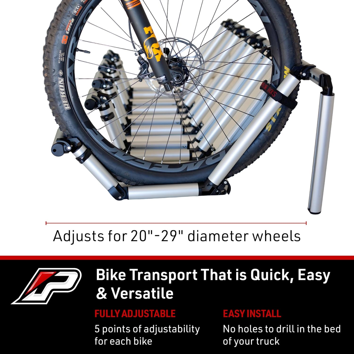 3 Bike Rack for Truck Bed | Ideal Fit for Compact Truck Models | 3 Standard Tire Bike Rack | Effortless Wheel Mount, Skip Front Tire Removal, Drill-Free Installation Ideas
