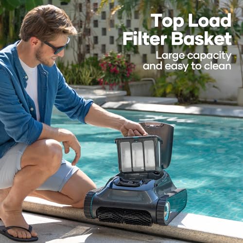 (2024 New) AIPER Scuba S1 Cordless Robotic Pool Cleaner, Pool Vacuum for Inground Pools, Wall and Waterline Cleaning, WavePath 2.0 Smart Navigation, 150 min Battery Life, for Pools up to 1,600 Sq.ft