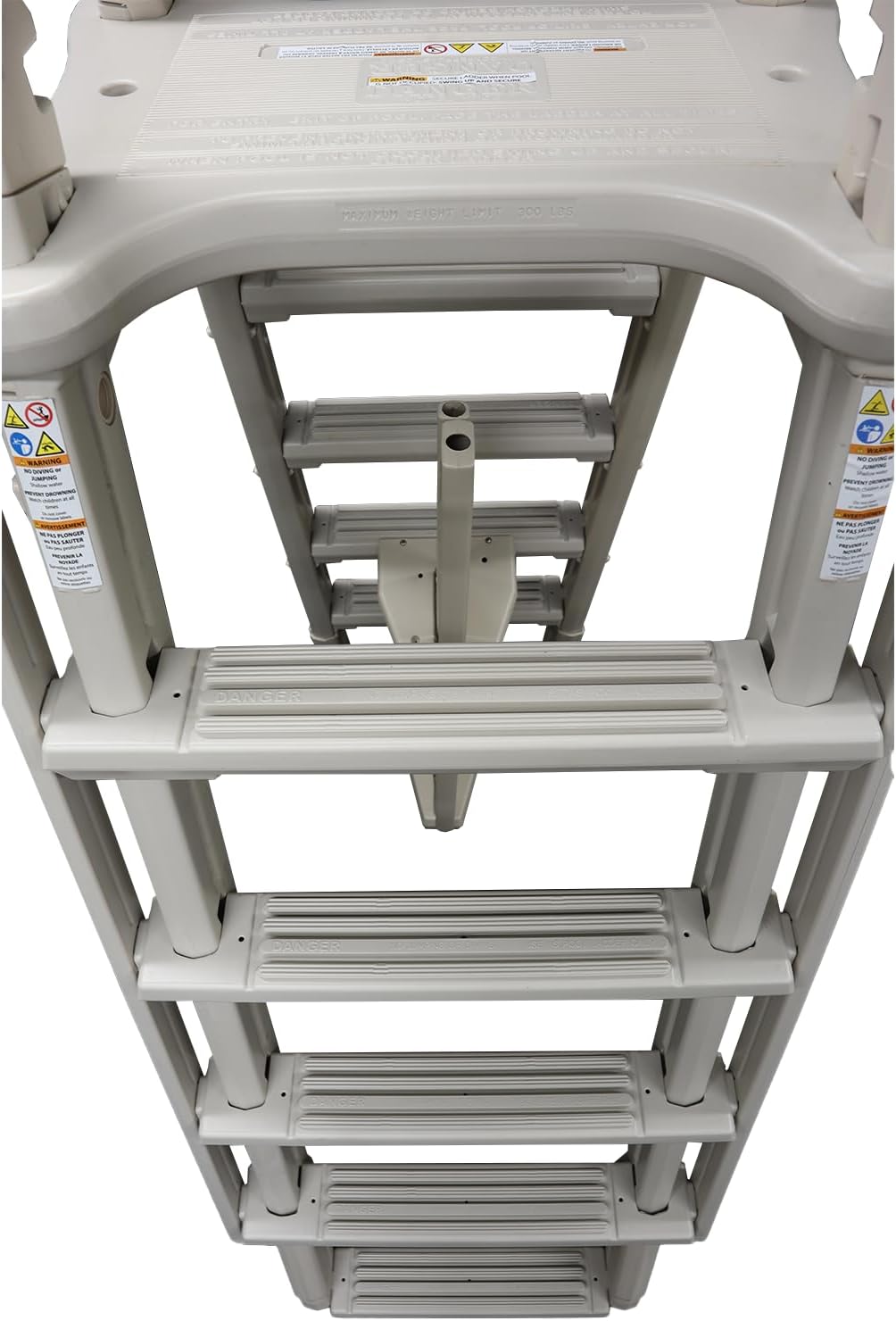 Confer Plastics 7100X Evolution 48" to 54" Adjustable A Frame Above Ground Swimming Pool Entry Ladder with Flip Up and Locking Section for Safety