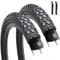 2 Pack 26" x 2.125" Inch Beach Cruiser Bike Tires with or Without Tire Levers Folding Bicycle Comfortable Replacement Tires Black Wall/White Side Wall with or Without Inner Tubes