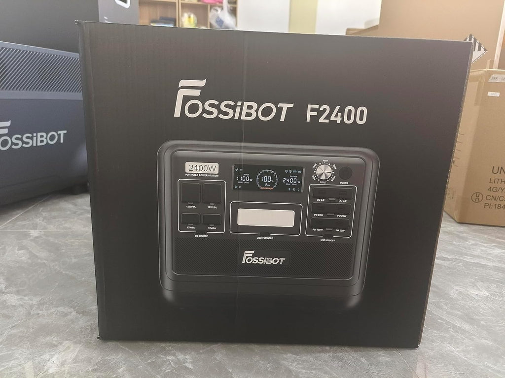 FOSSiBOT F2400 Portable Power Station, 2048Wh LiFePO4 Battery Backup/100-110V AC 2400W Outlets (4800W Peak)/ 1.5H Fast Charging/12V DC/18W USB-A/20W/100W USB-C/LED for Home Use Camping RV Emergency 1