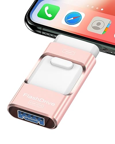 256GB Flash Drive for iPhone Photo Stick,Thumb Drive USB Stick High Speed Transfer USB Drives External Picture Video Storage Memory Expansion for iPhone/iPad/PC (Blue)