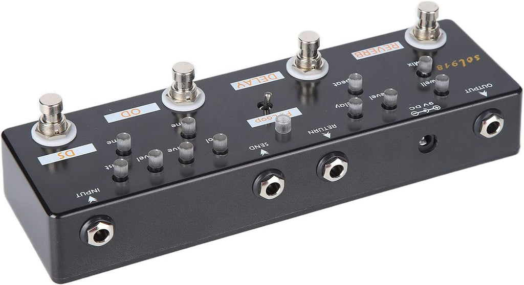 Multi Effects Guitar Pedal, 5 Mode Reverb Delay Fx LOOP Distortion Overdrive Guitar Tuning Accessories