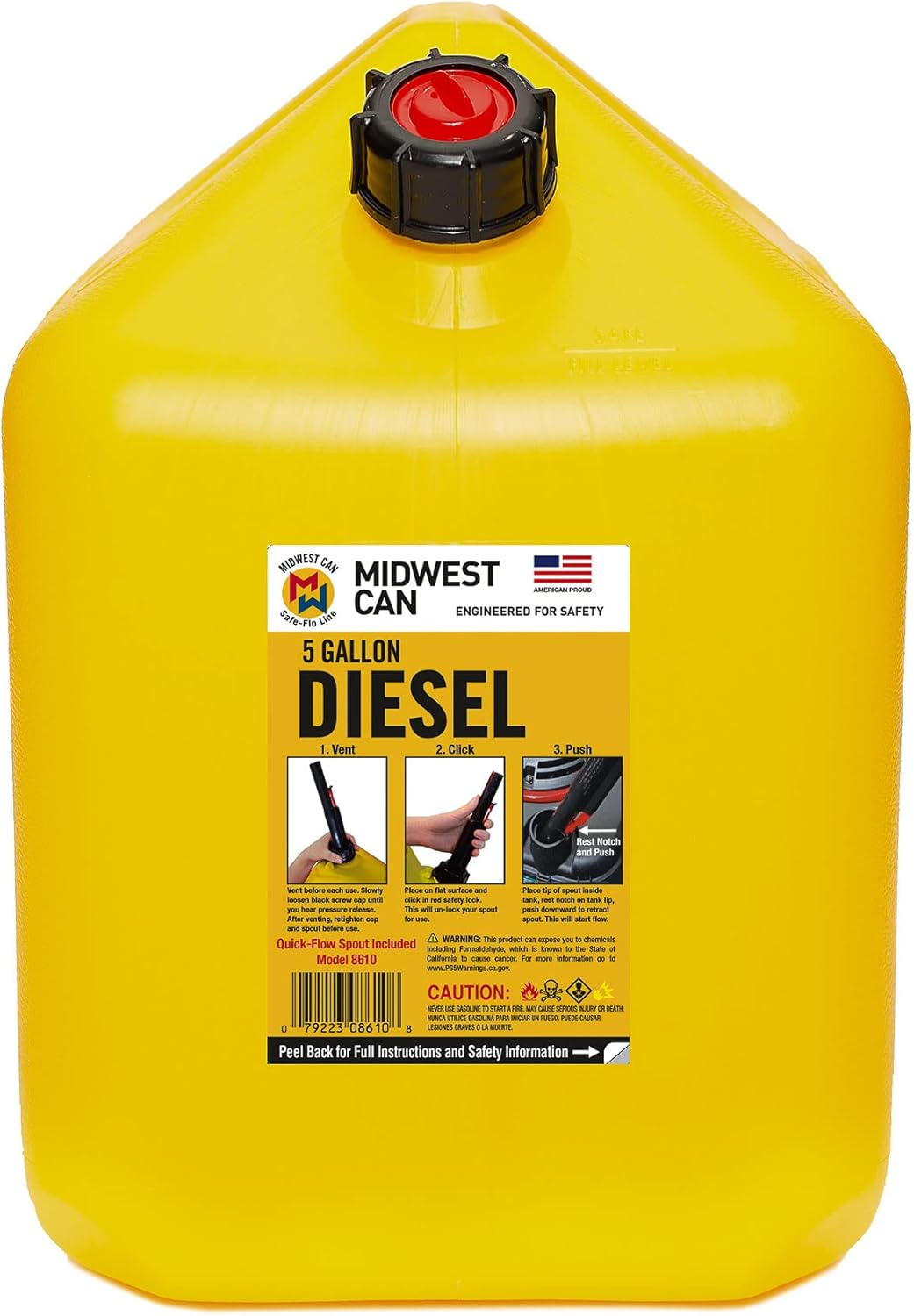 Midwest Can 8610 Diesel Can - 5 Gallon Capacity