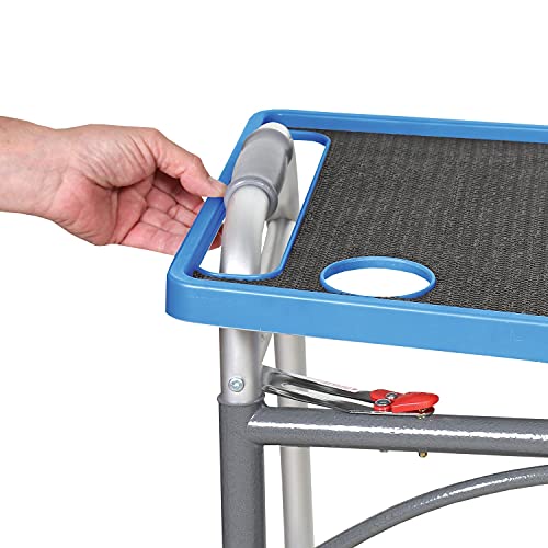 Support Plus Walker Tray Table - Mobility Table Tray for Walker, Non Slip Walker Tray Mat, Walker Accessories Mat, Cup Holder for Walker (21"x16") - Black