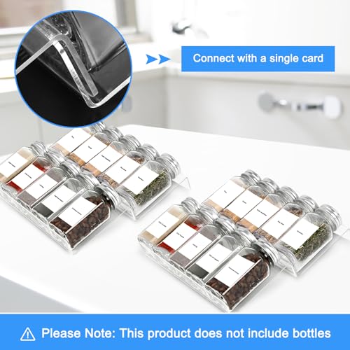 Acrylic Seasonings Spice Rack,4 Tier,Expandable From 9" to 18",Acrylic Spice Drawer Organizer,Organize and Display Your Spices,and Seasonings(Jars not included)