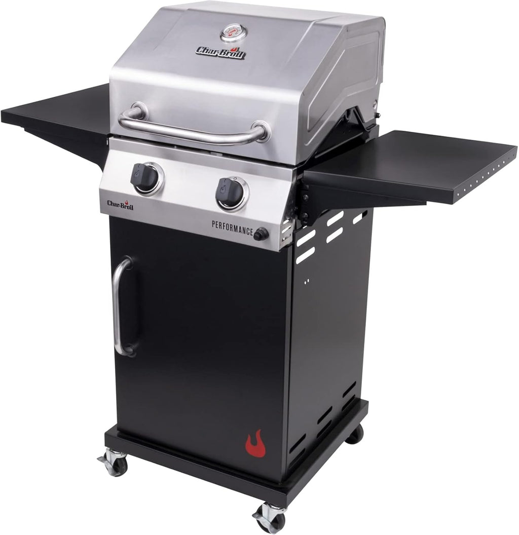 Char-Broil 463660021 Performance 2-Burner Cabinet-Style Liquid Propane Gas Grill, Stainless/Black