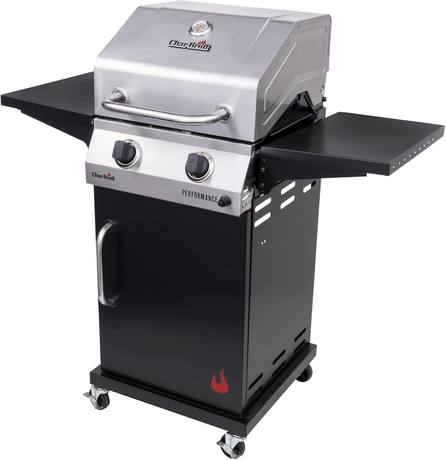 Char-Broil 463660021 Performance 2-Burner Cabinet-Style Liquid Propane Gas Grill, Stainless/Black