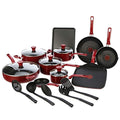 T-fal Everything in Kitchen Dishwasher Safe Cookware Set, 20-Piece, Black