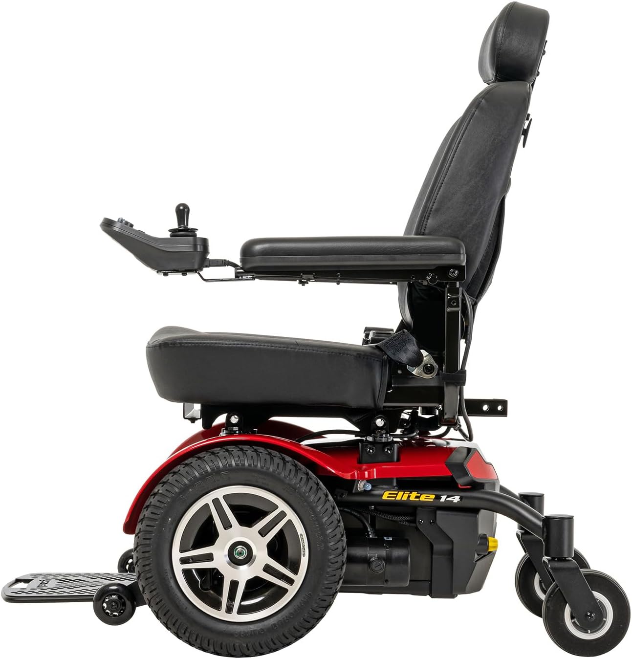 Pride Mobility Jazzy Elite 14 Group 2 Power Chair, Red, Front Wheel Drive, Motorized Electric Wheelchair for Adults, 300 lbs. WC, Up to 4 MPH, 17 Miles Range Per Charge