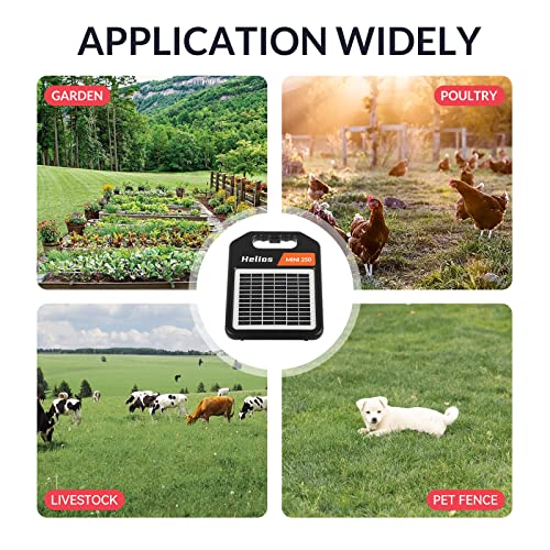 10 Miles Solar Electric Fence Charger with Day or Night Mode, 0.11 Joule Portable Solar Fence Charger for Livestock, Preventing Predators from Intruding