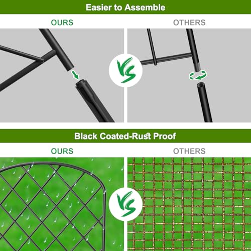 Decorative Garden Fence 30 Pack Animal Barrier Fencing 33ft (L) x 22in (H) Rustproof Metal Wire Section Edging with Plastic Stakes Dog Fence Outdoor for Yard Landscape Patio, Arched