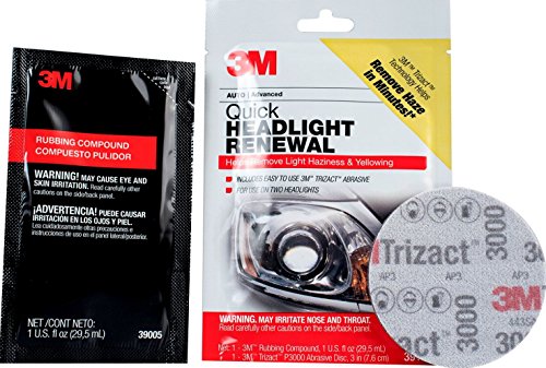 3M Quick Headlight Clear Coat, Cleans and Prevents Lens Yellowing, 39173, 1 Kit