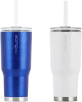 Reduce 24 oz Tumbler, Stainless Steel – Keeps Drinks Cold up to 24 Hours – Sweat Proof, Dishwasher Safe, BPA Free – Blue and White, 2 Pack