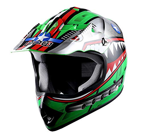 WOW Youth Kids Motocross BMX MX ATV Dirt Bike Moutain Helmet Storm Black